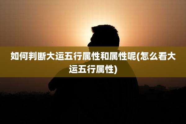 如何判断大运五行属性和属性呢(怎么看大运五行属性)