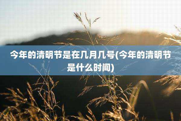 今年的清明节是在几月几号(今年的清明节是什么时间)