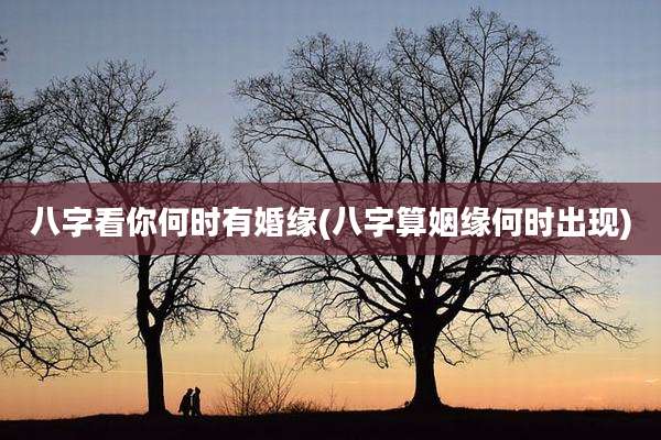 八字看你何时有婚缘(八字算姻缘何时出现)