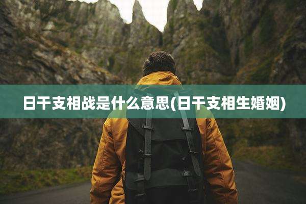 日干支相战是什么意思(日干支相生婚姻)