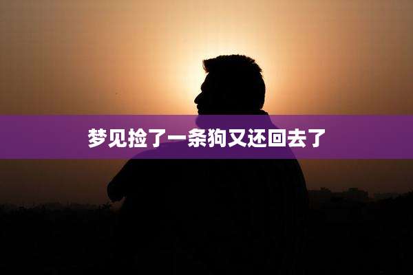 梦见捡了一条狗又还回去了