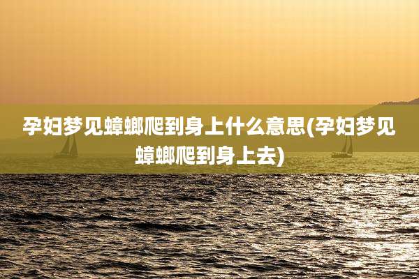 孕妇梦见蟑螂爬到身上什么意思(孕妇梦见蟑螂爬到身上去)
