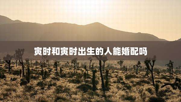 寅时和寅时出生的人能婚配吗