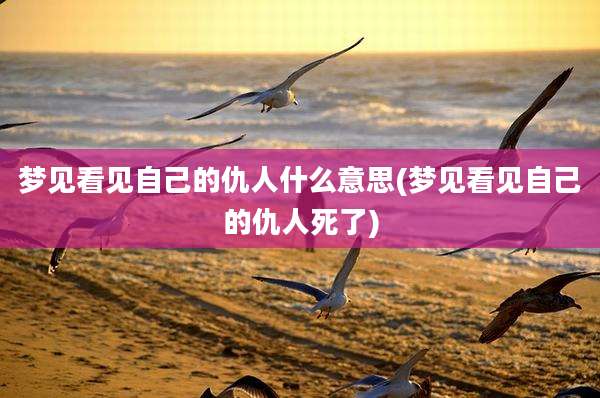 梦见看见自己的仇人什么意思(梦见看见自己的仇人死了)