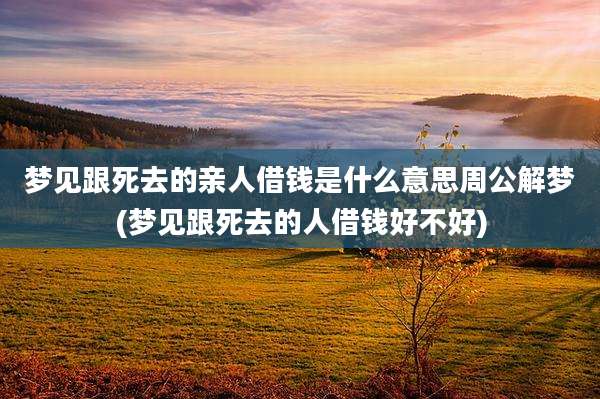 梦见跟死去的亲人借钱是什么意思周公解梦(梦见跟死去的人借钱好不好)