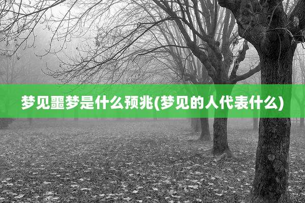 梦见噩梦是什么预兆(梦见的人代表什么)