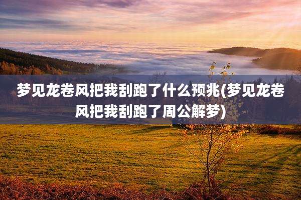 梦见龙卷风把我刮跑了什么预兆(梦见龙卷风把我刮跑了周公解梦)