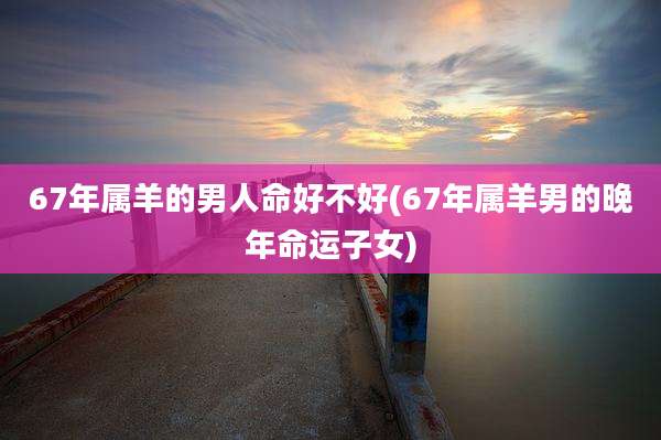 67年属羊的男人命好不好(67年属羊男的晚年命运子女)