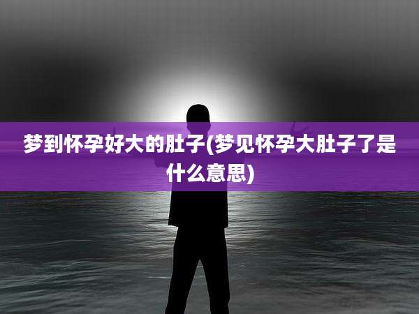 梦到怀孕好大的肚子(梦见怀孕大肚子了是什么意思)
