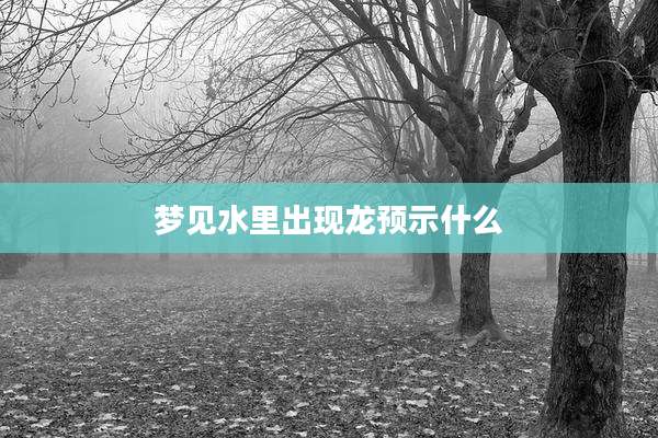 梦见水里出现龙预示什么