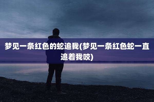 梦见一条红色的蛇追我(梦见一条红色蛇一直追着我咬)