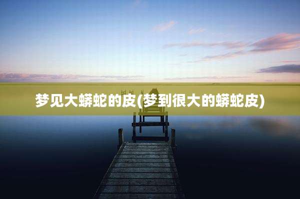 梦见大蟒蛇的皮(梦到很大的蟒蛇皮)
