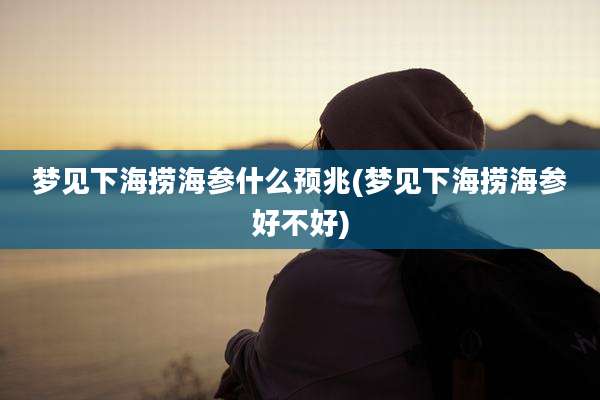 梦见下海捞海参什么预兆(梦见下海捞海参好不好)
