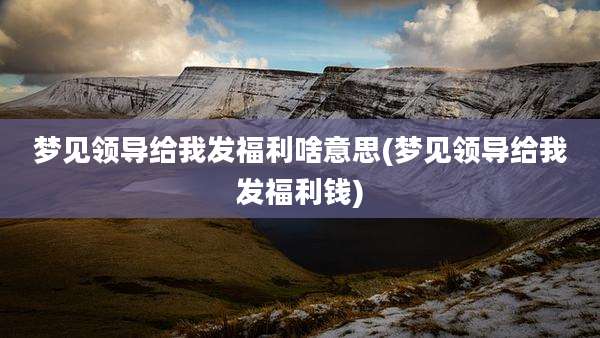 梦见领导给我发福利啥意思(梦见领导给我发福利钱)