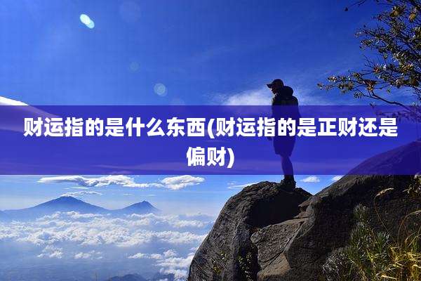 财运指的是什么东西(财运指的是正财还是偏财)