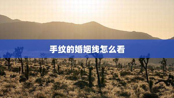 手纹的婚姻线怎么看