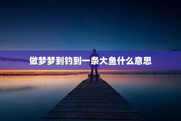 做梦梦到钓到一条大鱼什么意思