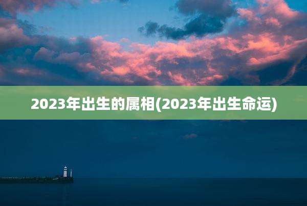 2023年出生的属相(2023年出生命运)