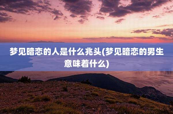 梦见暗恋的人是什么兆头(梦见暗恋的男生意味着什么)