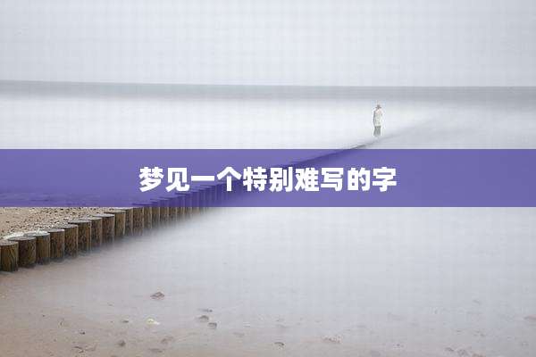 梦见一个特别难写的字