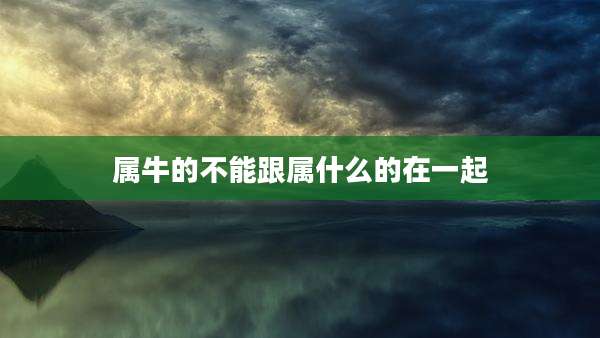 属牛的不能跟属什么的在一起