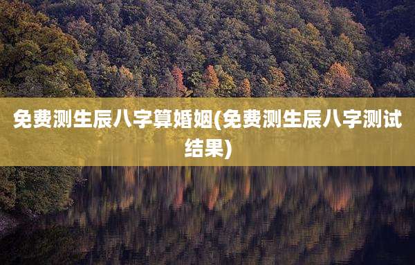 免费测生辰八字算婚姻(免费测生辰八字测试结果)