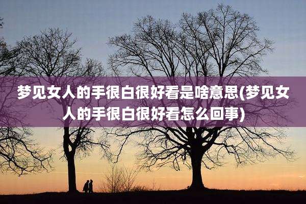 梦见女人的手很白很好看是啥意思(梦见女人的手很白很好看怎么回事)