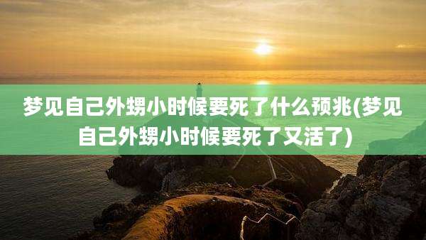梦见自己外甥小时候要死了什么预兆(梦见自己外甥小时候要死了又活了)
