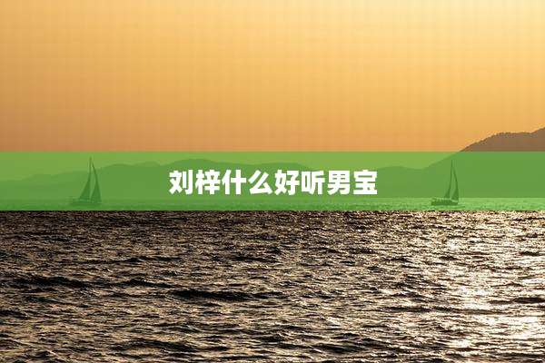 刘梓什么好听男宝