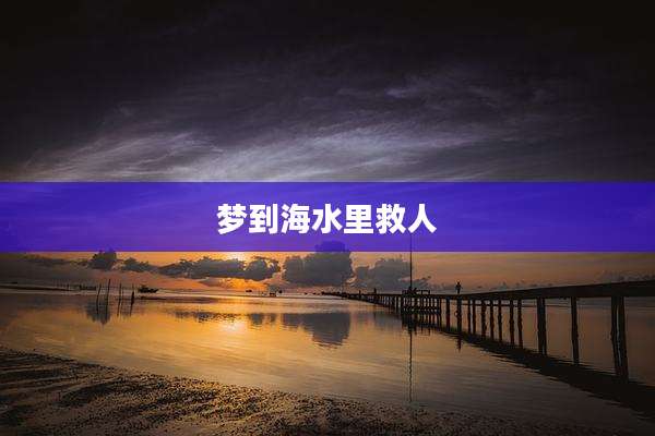 梦到海水里救人