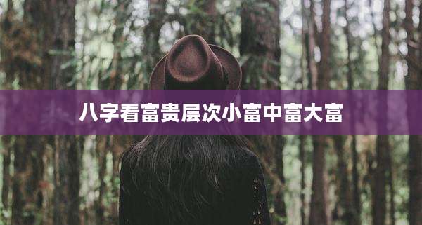 八字看富贵层次小富中富大富