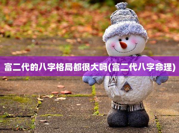 富二代的八字格局都很大吗(富二代八字命理)