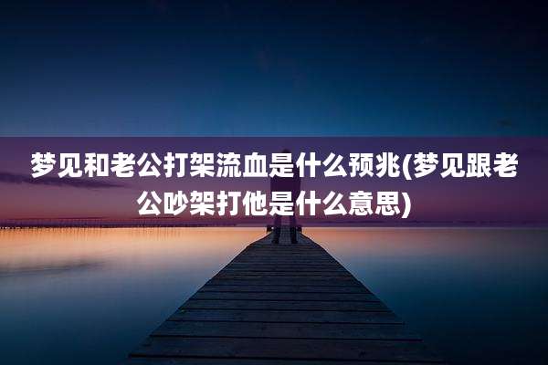 梦见和老公打架流血是什么预兆(梦见跟老公吵架打他是什么意思)