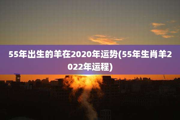55年出生的羊在2020年运势(55年生肖羊2022年运程)