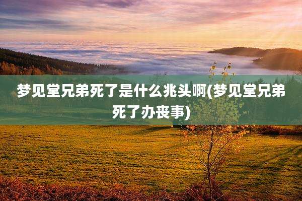 梦见堂兄弟死了是什么兆头啊(梦见堂兄弟死了办丧事)