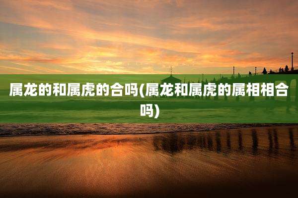 属龙的和属虎的合吗(属龙和属虎的属相相合吗)