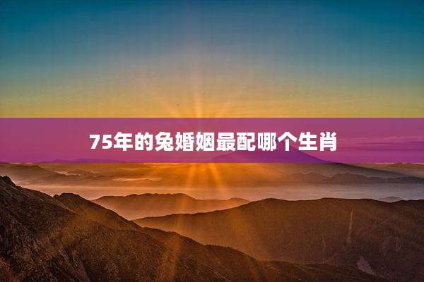 75年的兔婚姻最配哪个生肖