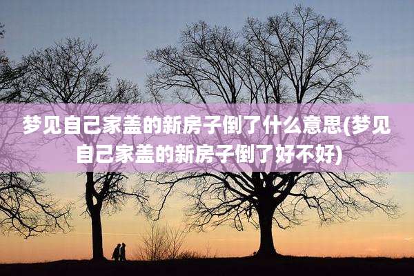 梦见自己家盖的新房子倒了什么意思(梦见自己家盖的新房子倒了好不好)