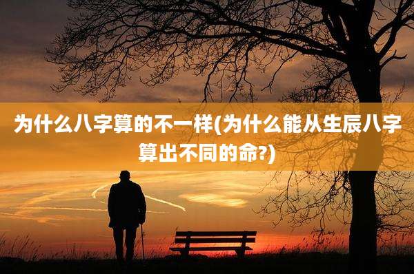 为什么八字算的不一样(为什么能从生辰八字算出不同的命?)