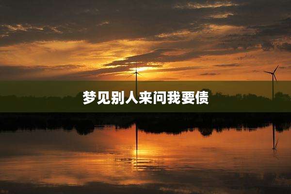 梦见别人来问我要债