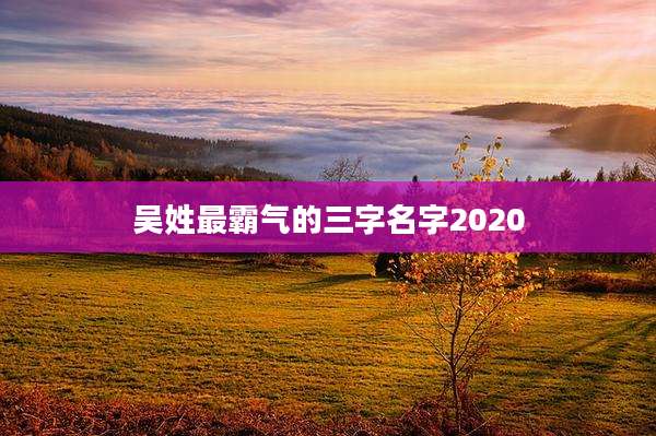吴姓最霸气的三字名字2020