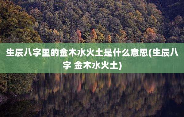 生辰八字里的金木水火土是什么意思(生辰八字 金木水火土)