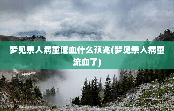 梦见亲人病重流血什么预兆(梦见亲人病重流血了)