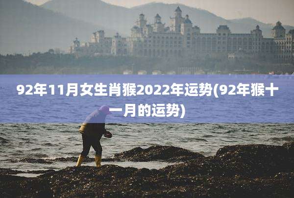 92年11月女生肖猴2022年运势(92年猴十一月的运势)