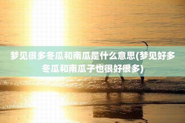 梦见很多冬瓜和南瓜是什么意思(梦见好多冬瓜和南瓜子也很好很多)