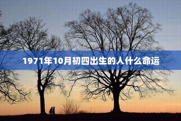 1971年10月初四出生的人什么命运