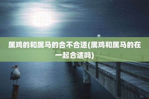 属鸡的和属马的合不合适(属鸡和属马的在一起合适吗)