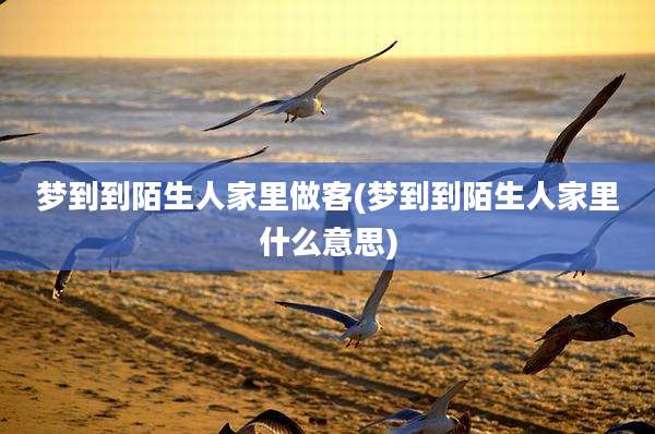 梦到到陌生人家里做客(梦到到陌生人家里什么意思)