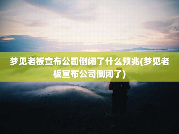 梦见老板宣布公司倒闭了什么预兆(梦见老板宣布公司倒闭了)