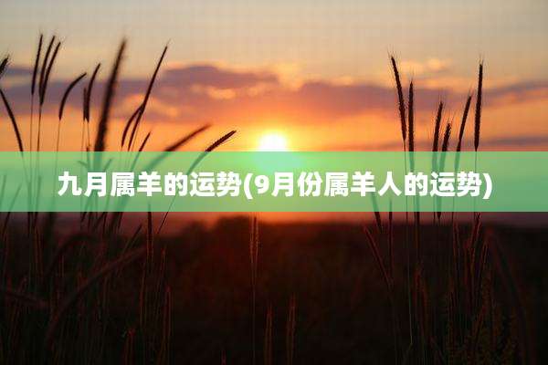 九月属羊的运势(9月份属羊人的运势)